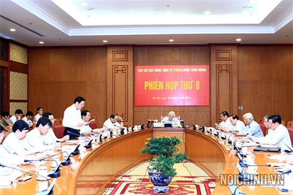 Thông báo Phiên họp thứ 8 Ban Chỉ đạo Trung ương về phòng, chống tham nhũng