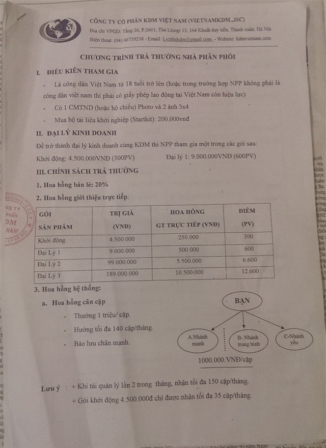 Công ty KDM Việt Nam KD đa cấp trái phép: Chuyển địa điểm để “né” cơ quan chức năng?