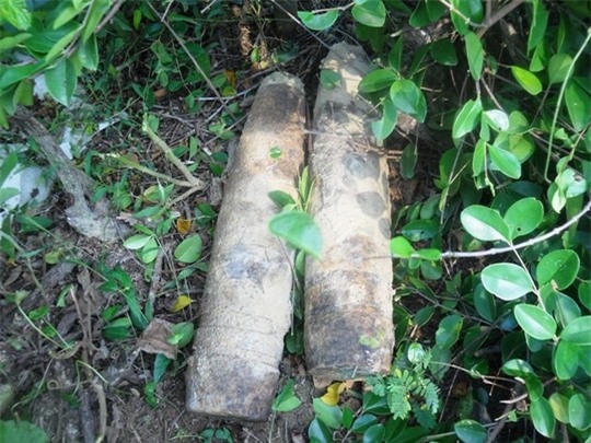 Phát hiện 3 đầu đạn pháo chưa nổ ở Quảng Bình