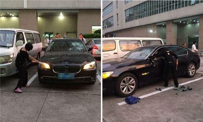 Đau đớn vì chồng ngoại tình, vợ dùng búa đập phá xe BMW