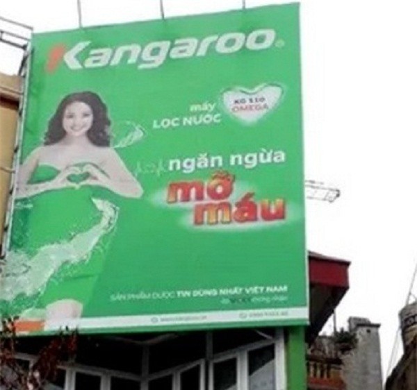 Kangaroo "đánh võng" với quảng cáo máy lọc nước ngăn ngừa mỡ máu