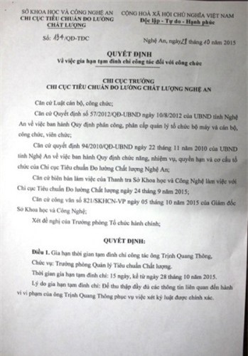 Đình chỉ công tác Trưởng phòng cấp hàng loạt phiếu kiểm nghiệm giả