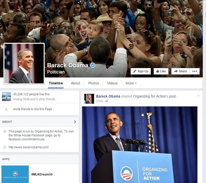 Tổng thống Obama bất ngờ lập Facebook đối thoại với người dân