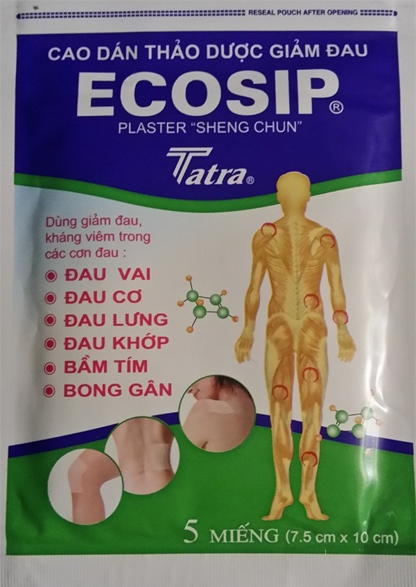 Cao dán thảo dược giảm đau ECOSIP chứa chất không an toàn?