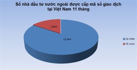 Đến 30/11, đã cấp mã chứng khoán cho 18.508 nhà đầu tư ngoại