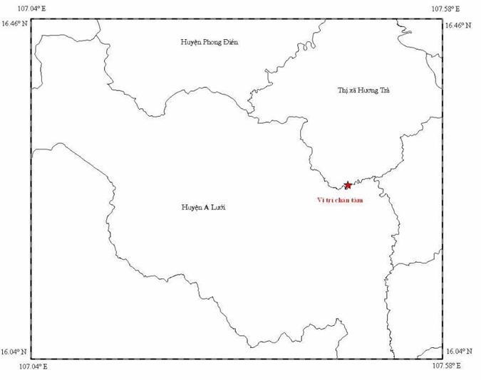 Huế: Xảy ra động đất mạnh 2,5 độ Richter