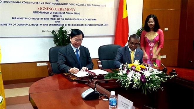 Việt Nam và Timor-Leste ký kết ghi nhớ thương mại mặt hàng gạo