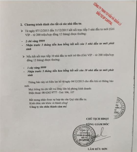 Công ty 5F Capital huy động tài chính bằng hình thức đa cấp?