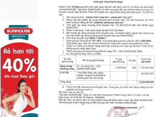 Công ty Sunhouse: Tung khuyến mại lớn, "lừa bịp" khách hàng?