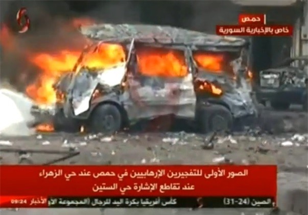 IS đánh bom kép liều chết ở Homs, 120 người Syria thương vong