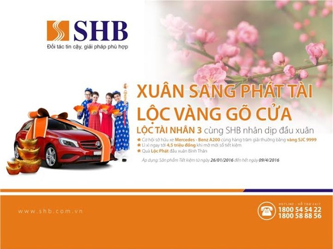 Gửi tiết kiệm tại SHB trúng Mercedes Benz