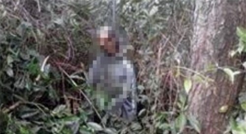 Phát hiện xác người đàn ông trong tư thế treo cổ trên núi