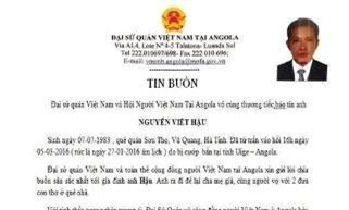 Hai người Việt bị cướp bắn chết tại Angola, Bộ Ngoại giao lên tiếng