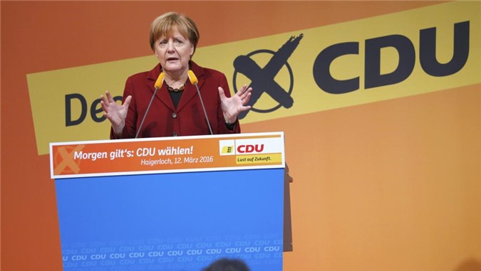 Vị thế đảng của Thủ tướng Merkel tụt thê thảm tại nhiều bang