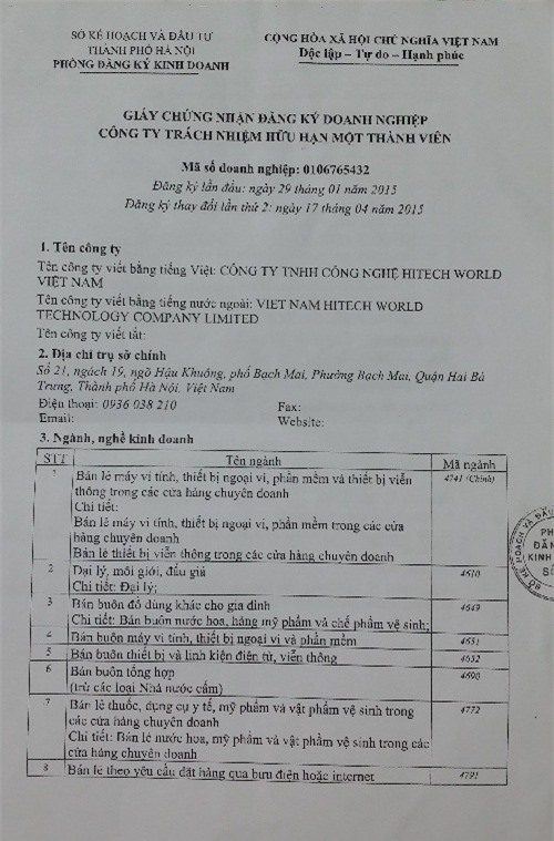 CtyHitech World: Bị xử phạt do buôn bán hàng nhập lậu, không tem nhãn phụ