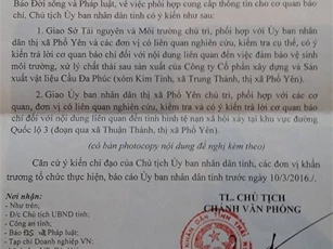 Thái Nguyên: Sở TN&MT có “ưu ái” trước những sai phạm của Cty Đa Phúc?