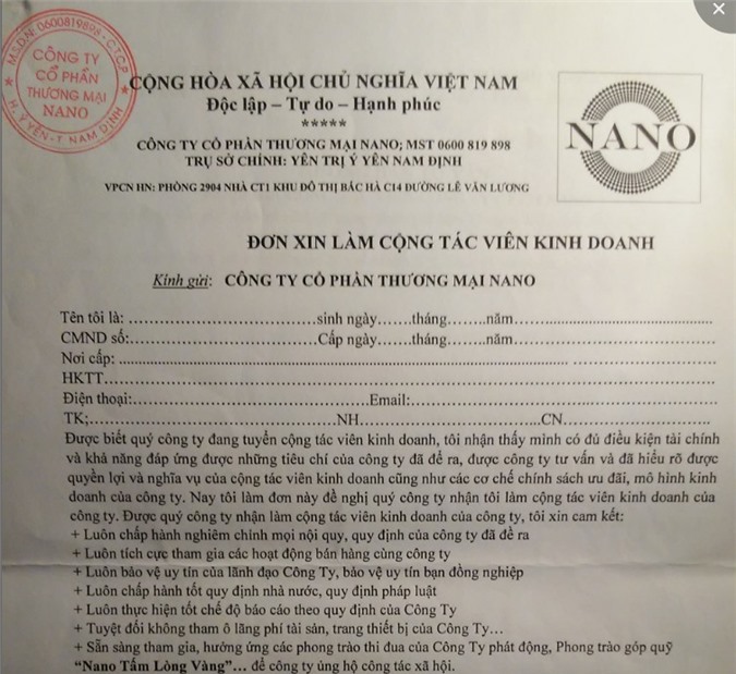 Dấu hiệu lừa đảo, biến tướng mới trong hoạt động kinh doanh Cty Nano