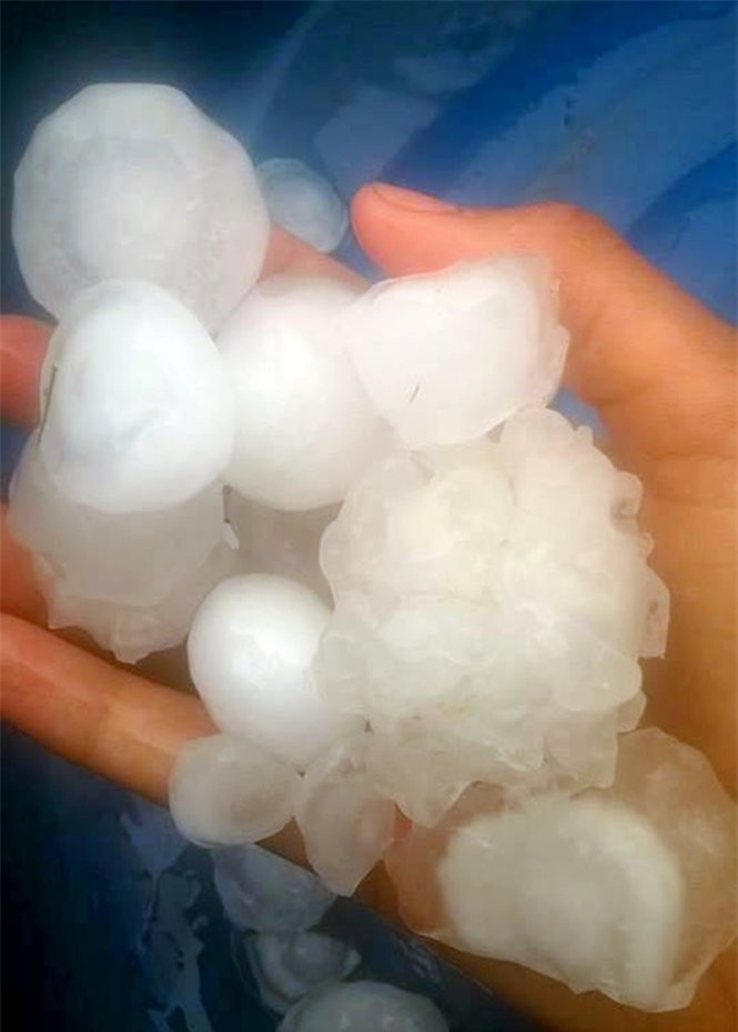 Nghệ An: Xuất hiện mưa đá to như trứng gà