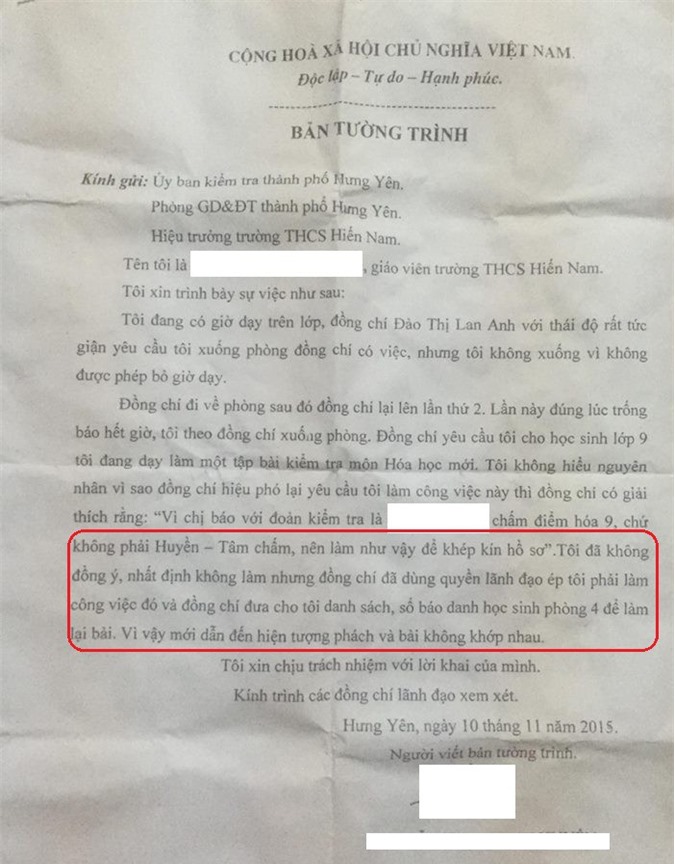 Vụ nhà giáo mất thi đua khen thưởng tại Hưng Yên: Hiệu phó “gài” bài, “ép” chấm