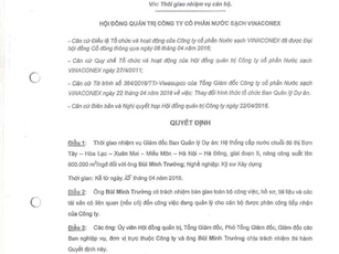 Giám đốc dự án ống nước sông Đà 2 bị miễn nhiệm