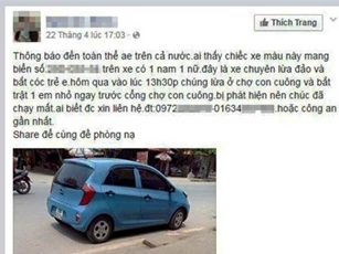 Triệu tập đối tượng tung tin bắt cóc trẻ em lên Facebook