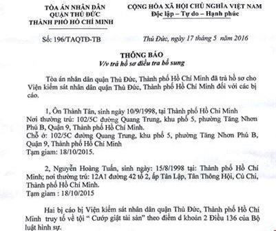 Vụ cướp bánh mỳ đối diện 10 năm tù: Tòa trả hồ sơ điều tra bổ sung