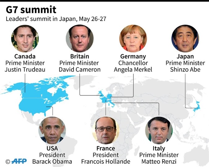 Hội nghị thượng đỉnh G7 bàn bạc một loạt chủ đề nóng