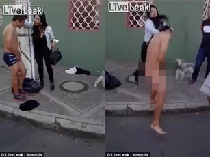 Sốc: Tên cướp bị cô gái ép khỏa thân giữa phố