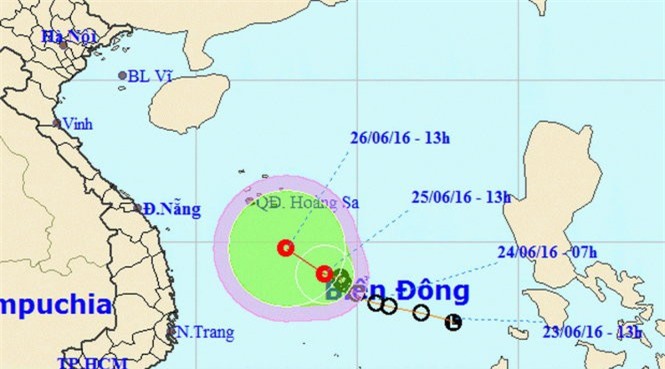 Thời tiết 25/6: Áp thấp nhiệt đới trên Biển Đông có khả năng mạnh thêm