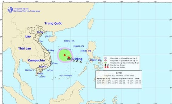Diễn biến mới nhất về áp thấp nhiệt đới trên biển Đông