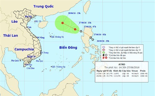 Tin tức mới nhất về áp thấp nhiệt đới trên biển Đông