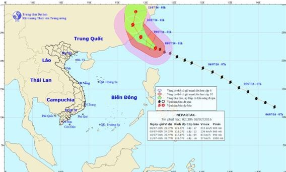 Diễn biến mới nhất về siêu bão NEPARTAK
