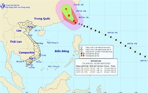 Tin tức mới nhất về siêu bão Nepartak trên biển Đông