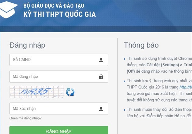 Khuyến cáo một số trang web giả mạo kỳ thi THPT quốc gia