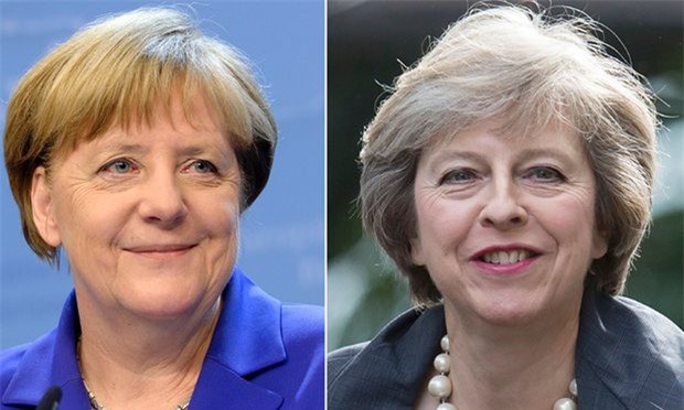 Cuộc "chạm trán lịch sử" giữa Theresa May và Angela Merkel