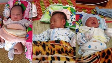 Xót thương 3 cháu bé sơ sinh bị bỏ rơi trước cổng chùa