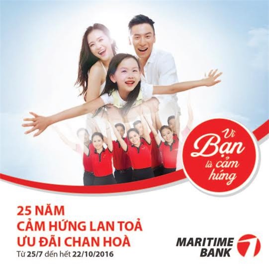 Hàng chục ngàn quà tặng hấp dẫn dành cho khách hàng dịp sinh nhật Maritime Bank