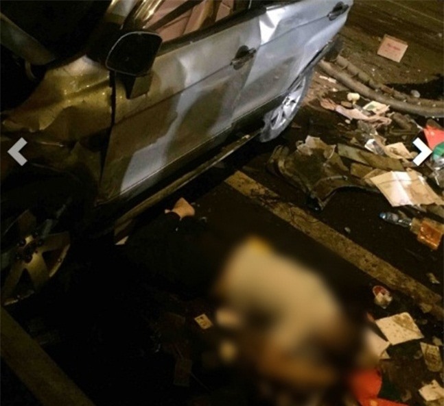 Thanh niên lái ô tô rơi từ cầu Thanh Trì xuống đất tử vong