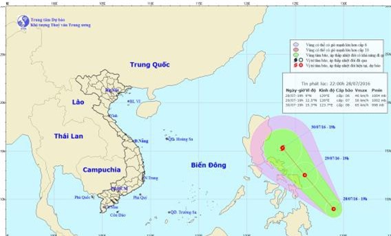 Xuất hiện cơn bão mới đang tiến vào Biển Đông