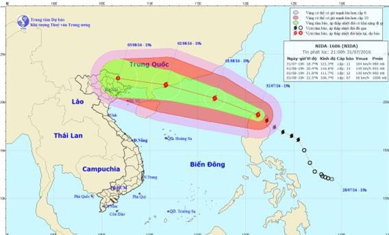 Bão số 2 tiếp tục mạnh thêm, đe dọa cả khu vực Bắc Bộ