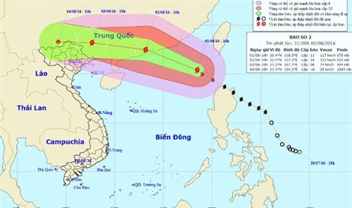 Tin mới nhất: Cơn bão số 2 khiến Bắc Bộ mưa to vào đêm mai