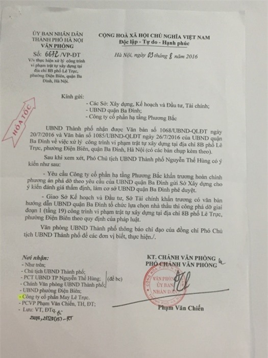 Vụ nhà 8B Lê Trực: Cần sự minh bạch và trách nhiệm!