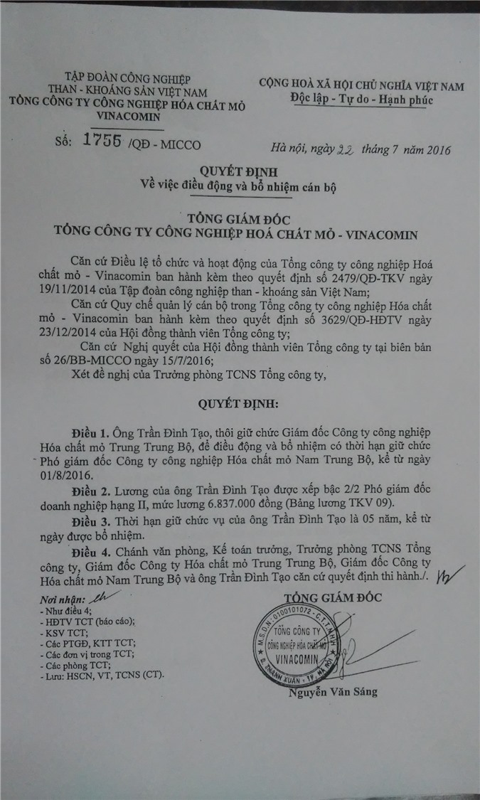 Kỷ luật Giám đốc C.ty Trung Trung Bộ tiếp khách bằng “bu lông, ốc vít”