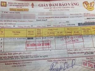 Mua kiềng vàng 7 chỉ của Bảo Tín Minh Châu lúc bán còn 6 chỉ