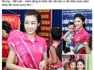 Phát ngôn gây sốc của Khánh Thi về việc đi từ thiện của tân Hoa hậu Đỗ Mỹ Linh