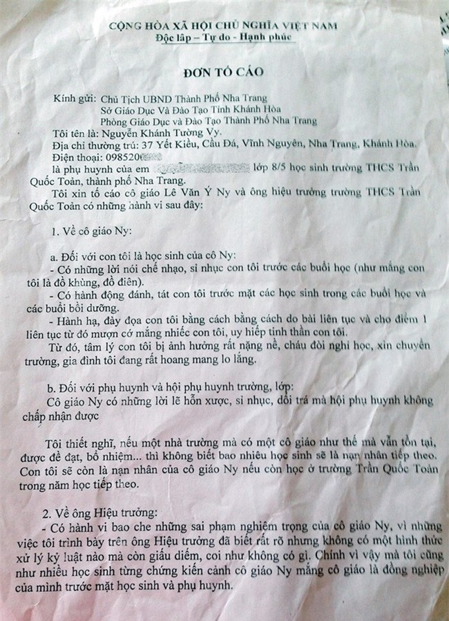 Bị cô giáo sỉ nhục, nữ sinh lớp 8 đòi tự tử