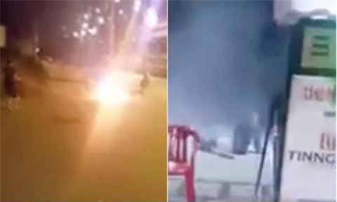 Châm thuốc lá sau khi đổ xăng, nam thanh niên bốc cháy cùng xe máy