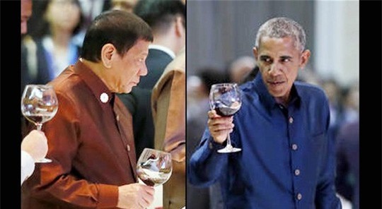 Tổng thống Obama bất ngờ nói chuyện, bắt tay với ông Duterte