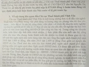 Bức xúc vì bị…kiện, Chi cục thuế TP. Vĩnh Yên ra văn bản “bôi nhọ” doanh nghiệp