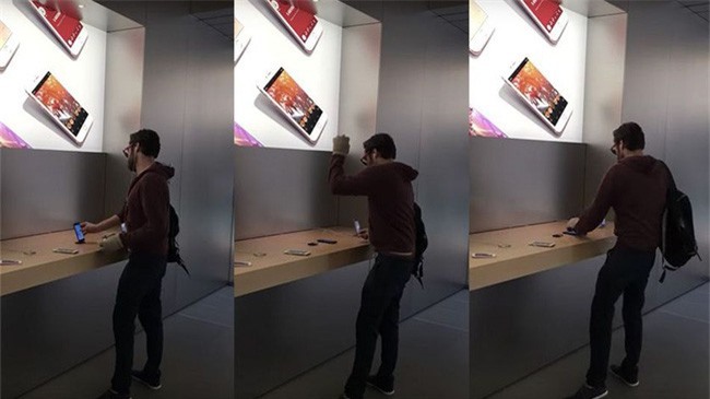 "Thanh niên cứng" xông vào Apple Store đập phá nhiều iPhone 7